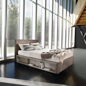 LETTO MATRIMONIALE CON CONTENITORE “LIBRERIE”