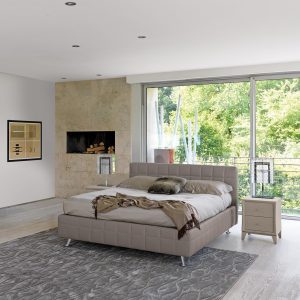 LETTO MATRIMONIALE CON CONTENITORE “TRAPUNTATO”